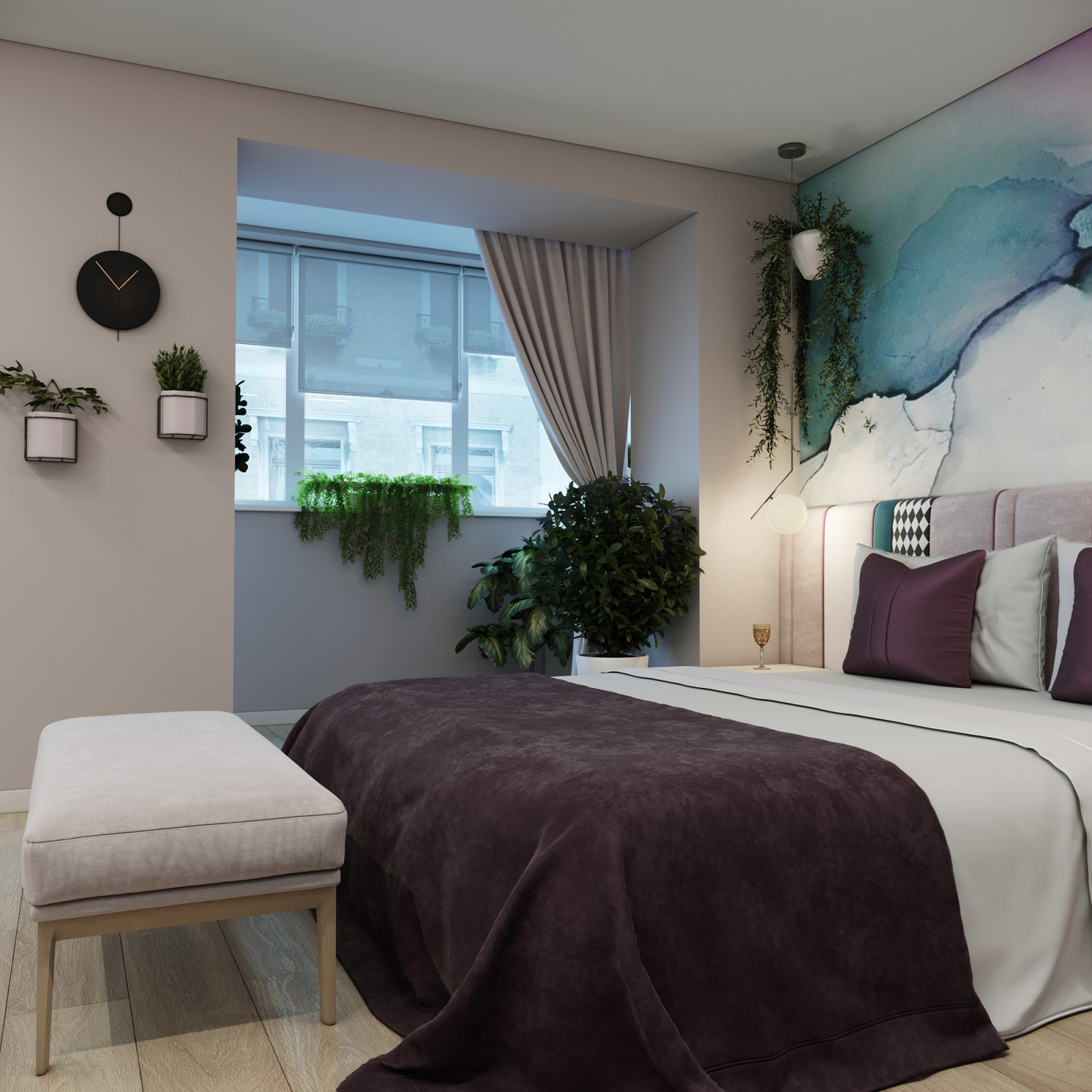 Зелёная спальня