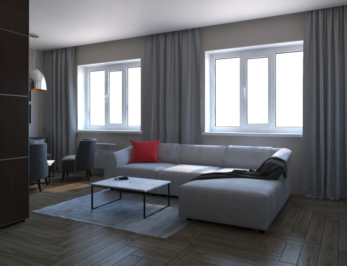 Обложка проекта: Интерьер студии в ЖК "Резидент парк"