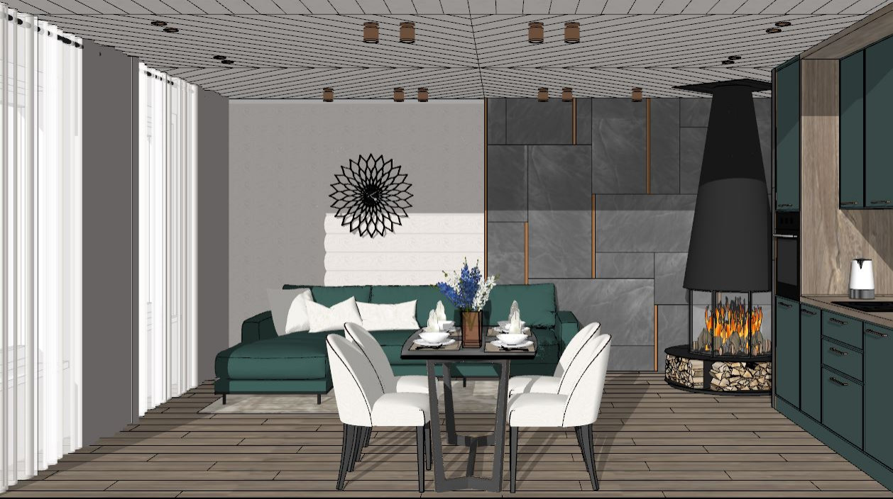 Визуализация частного дома из бруса в ДНТ "Лакипарк"