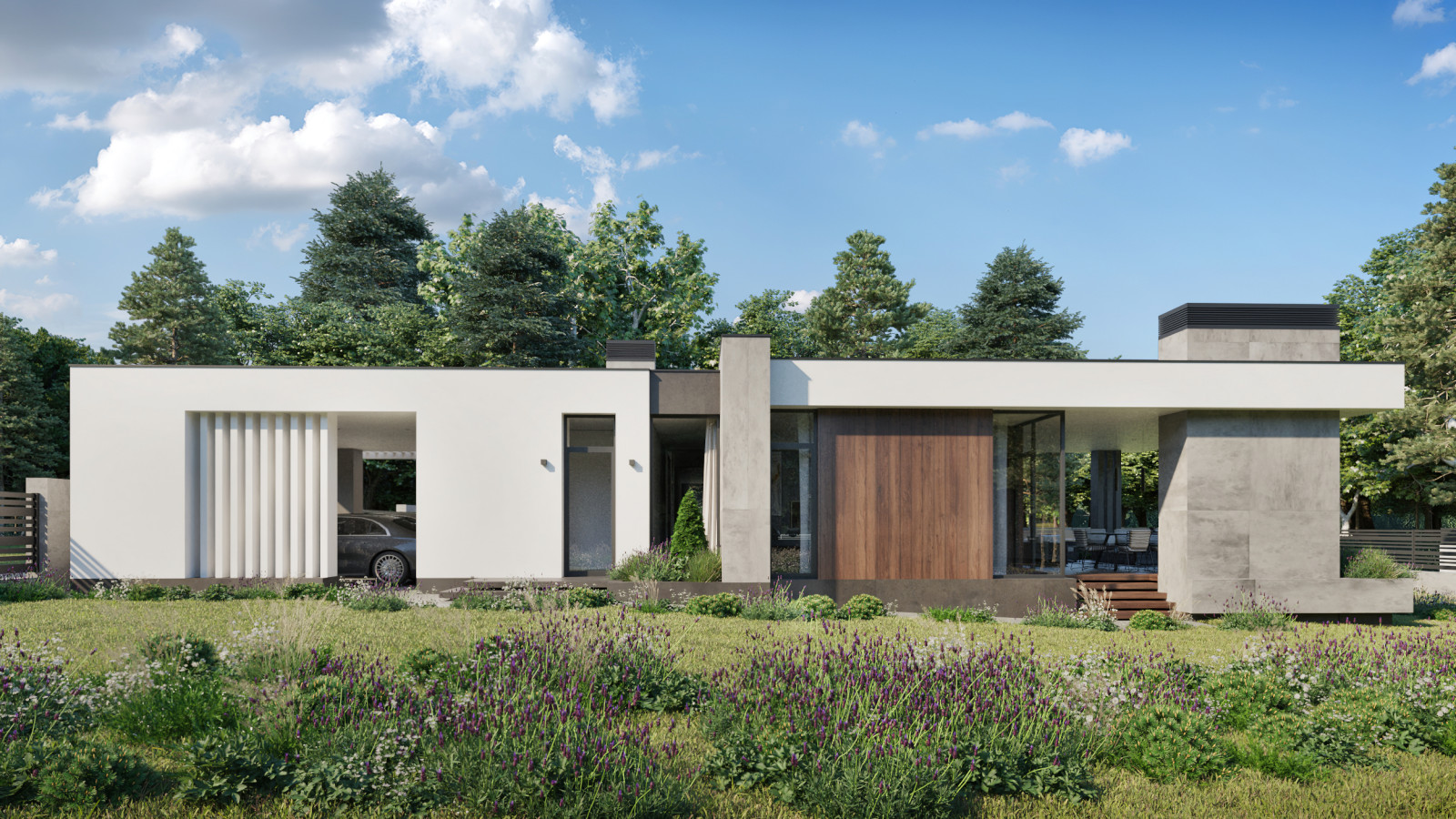 Проект индивидуального жилого дома и бани в КП "Цветочный"