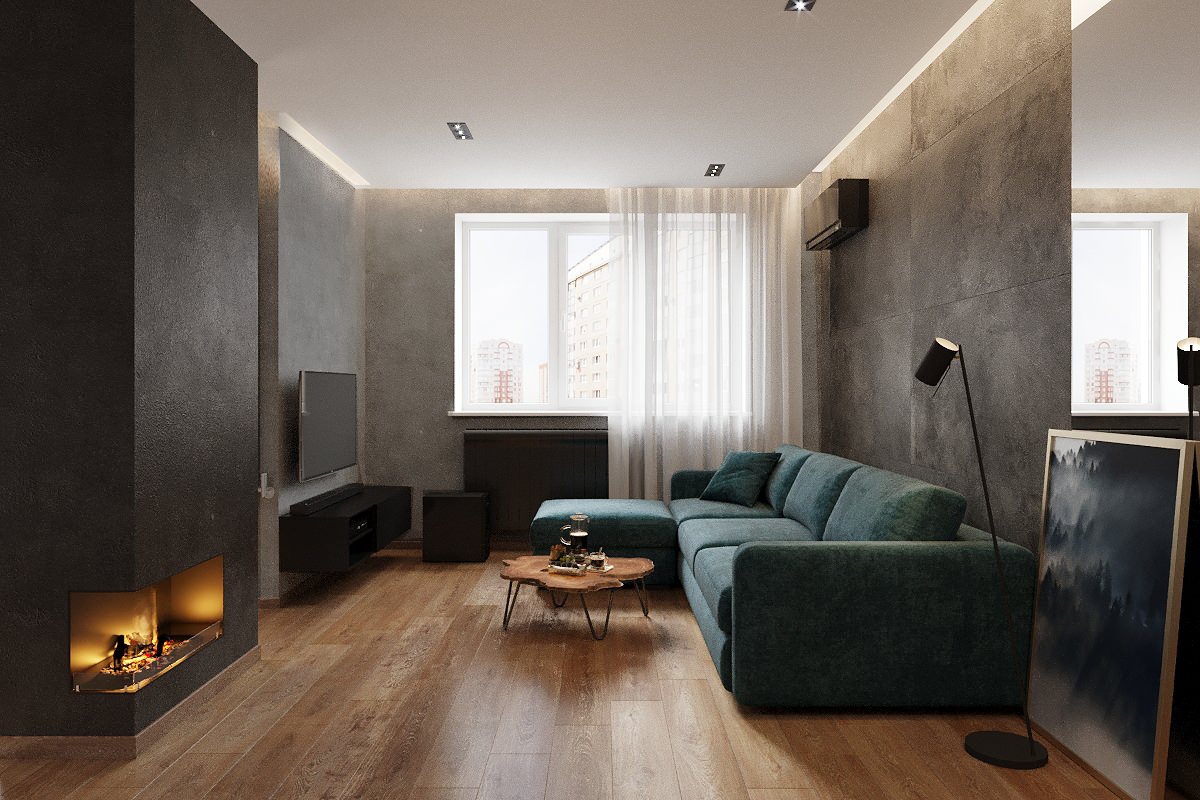 Студия лофт для молодого человека 55 кв.м.