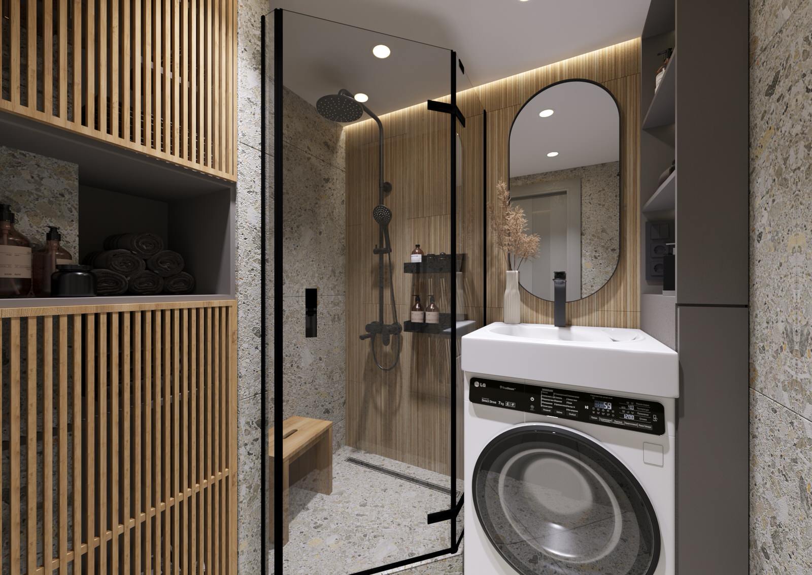 Кухня и санузел в японском стиле