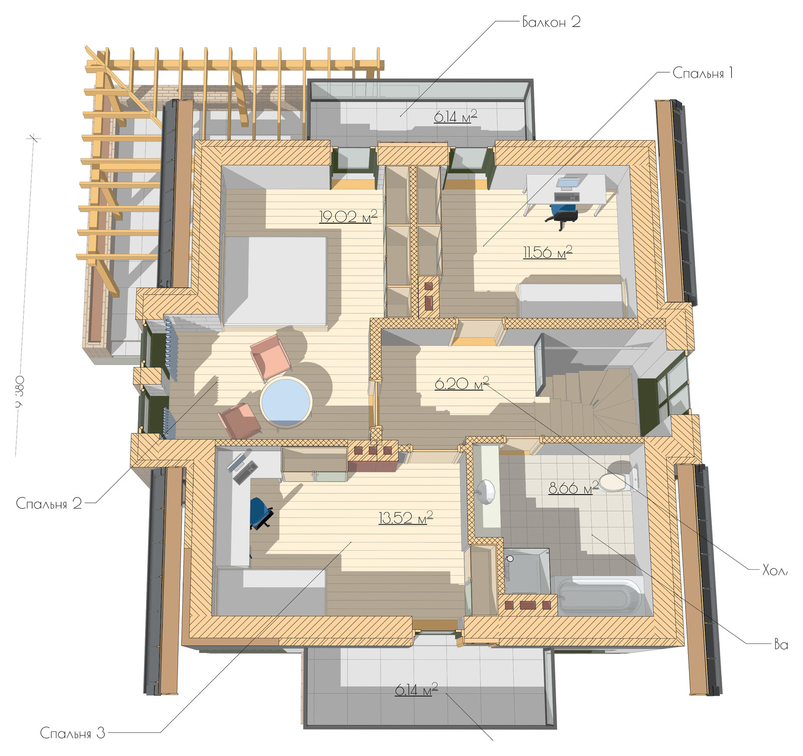 Одноэтажный дом с мансардой.