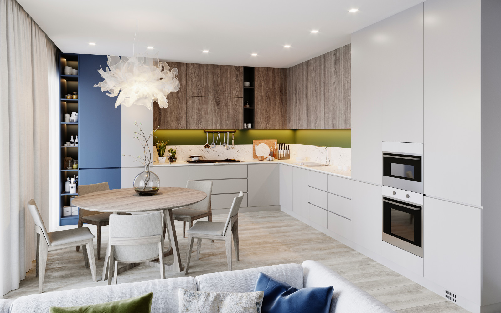 Дизайн кухни в загородном доме