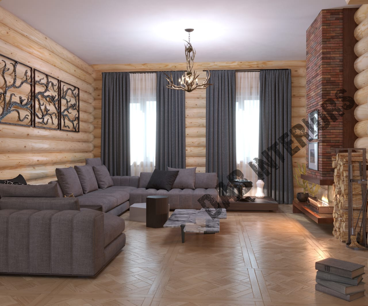 Обложка проекта: Дизайн-проект загородного дома