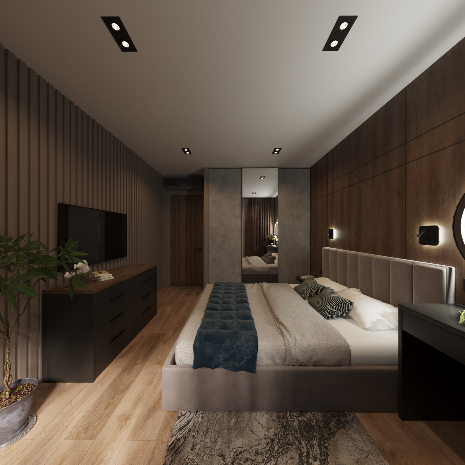 Дизайн проект квартиры в Москве в темных тонах