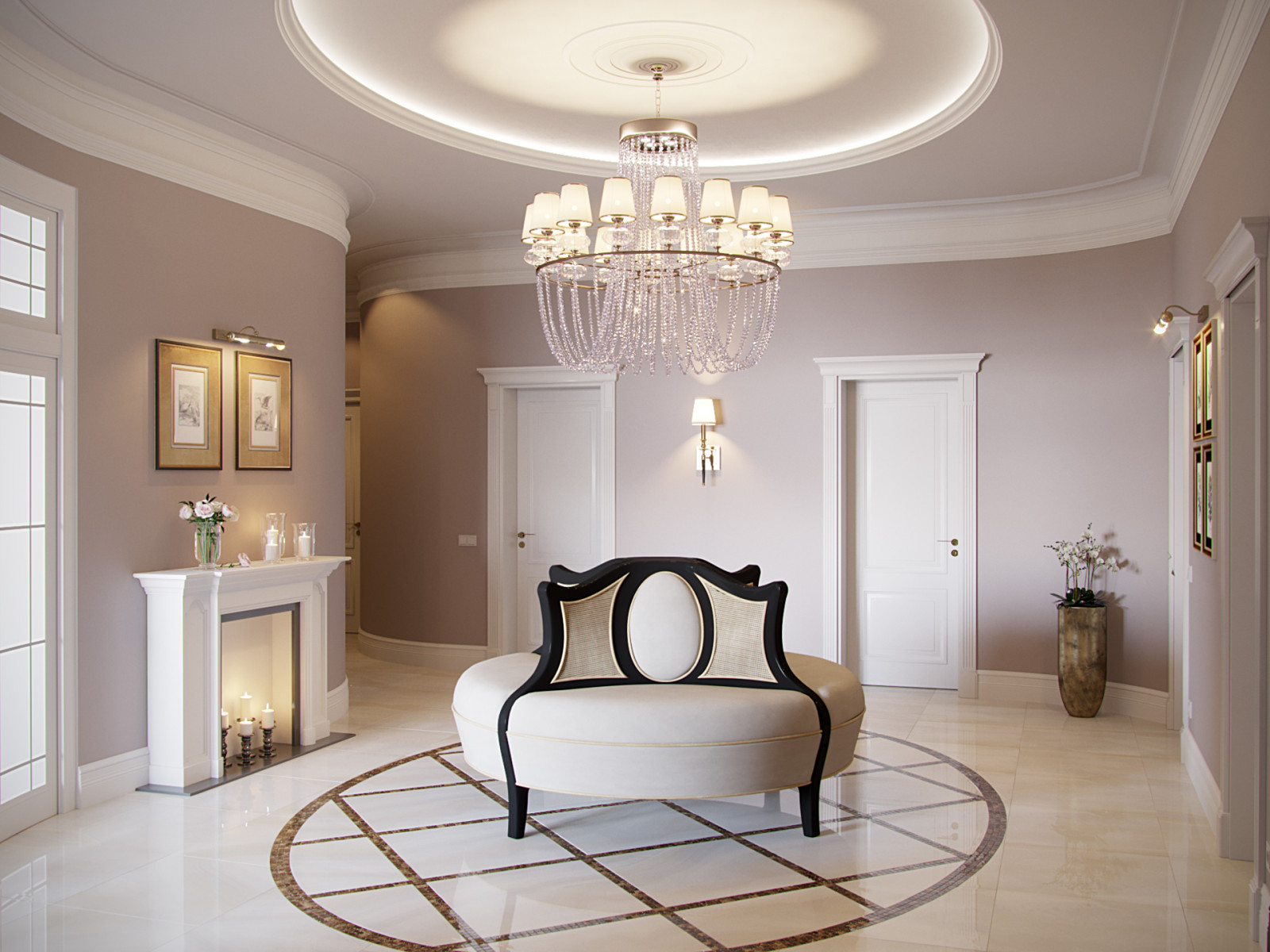 Декорирование интерьера холла в частном доме