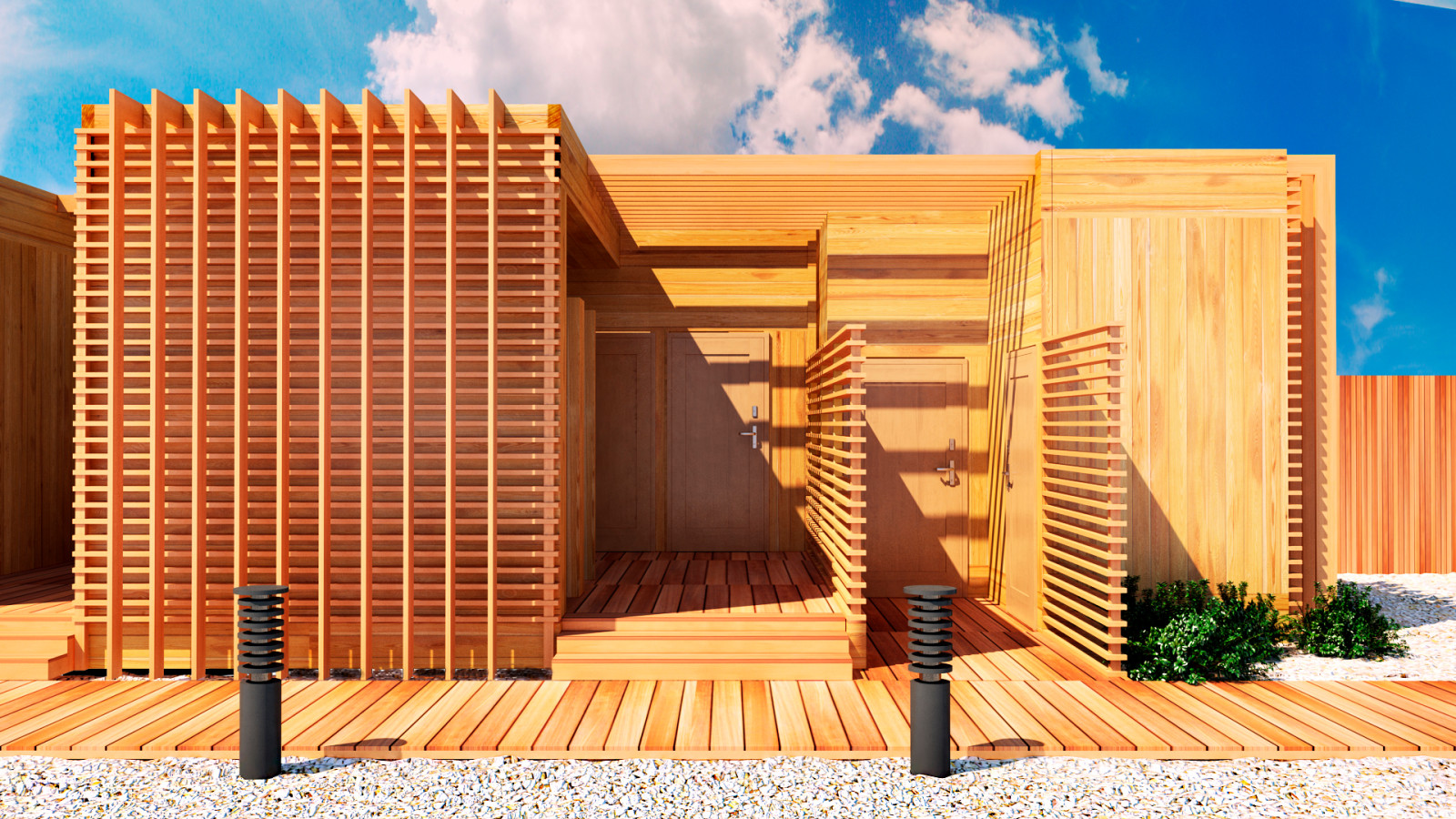 Обложка проекта: Экстерьер пляжной сауны при гостинице Hyatt Regency