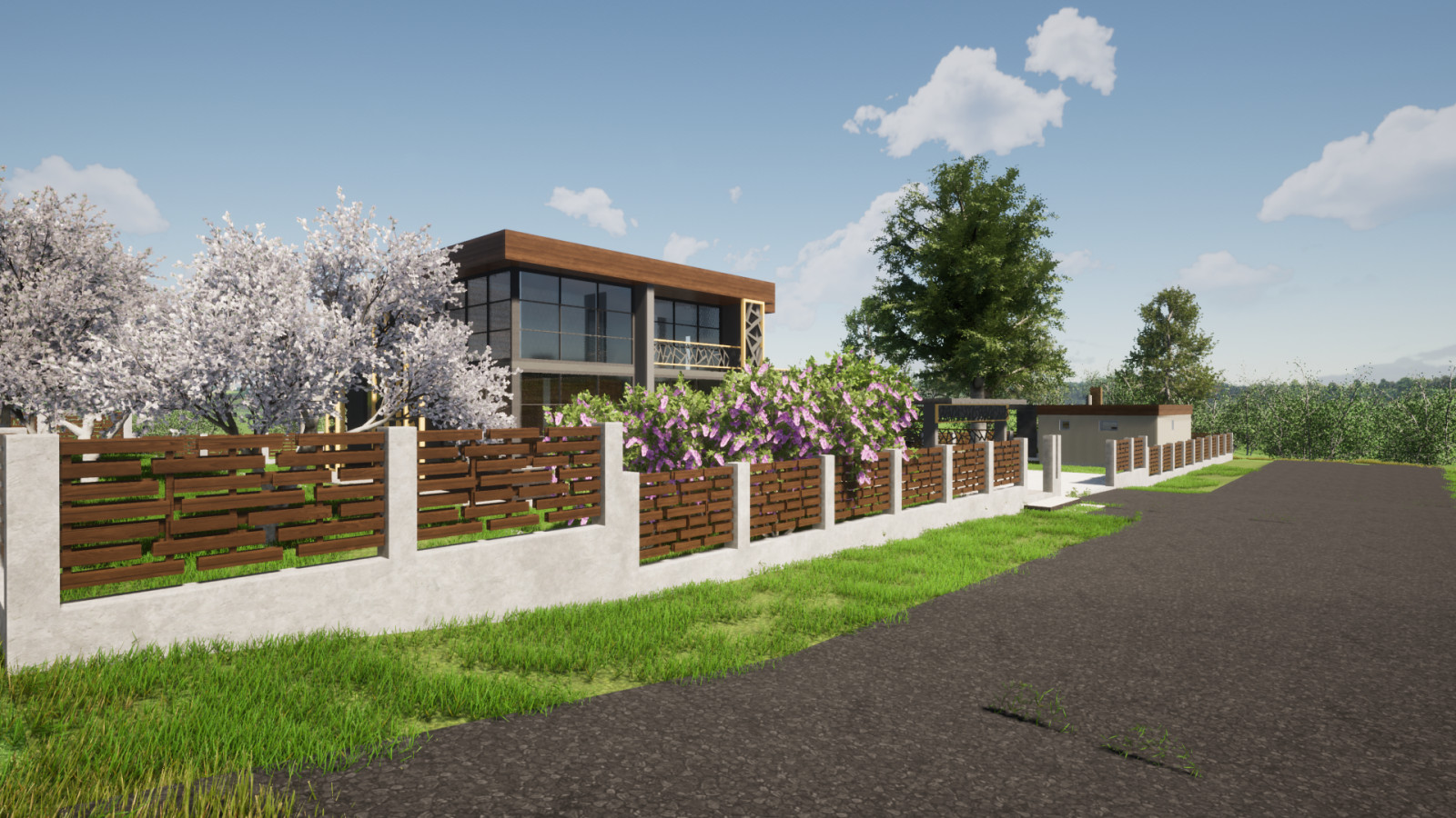 Двухэтажный дом в современном стиле