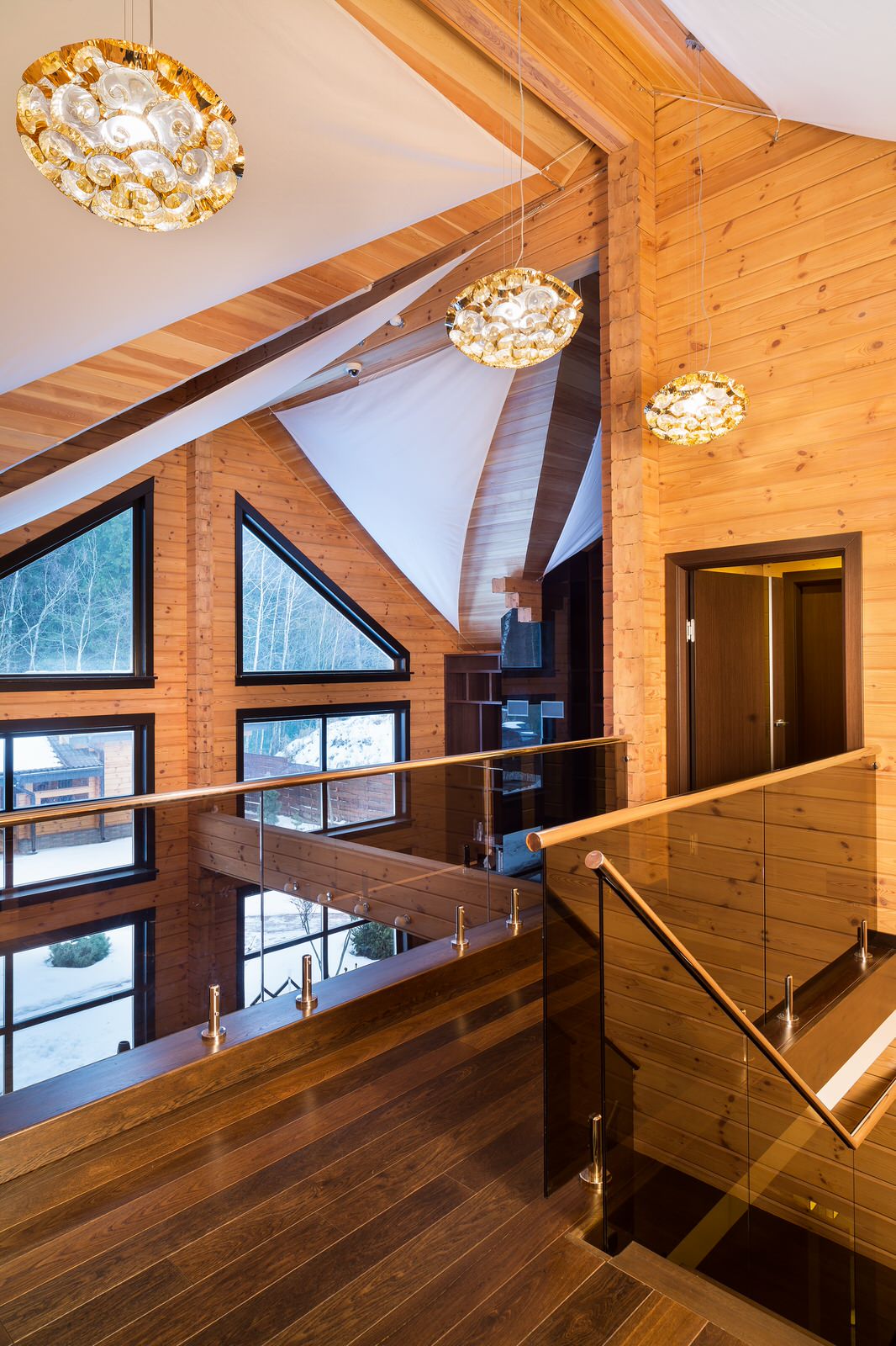 Интерьер деревянного особняка в подмосковном посёлке "Никольские озера"