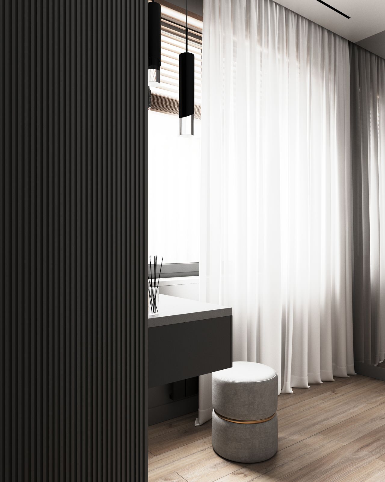 Стильный дом с красными акцентами