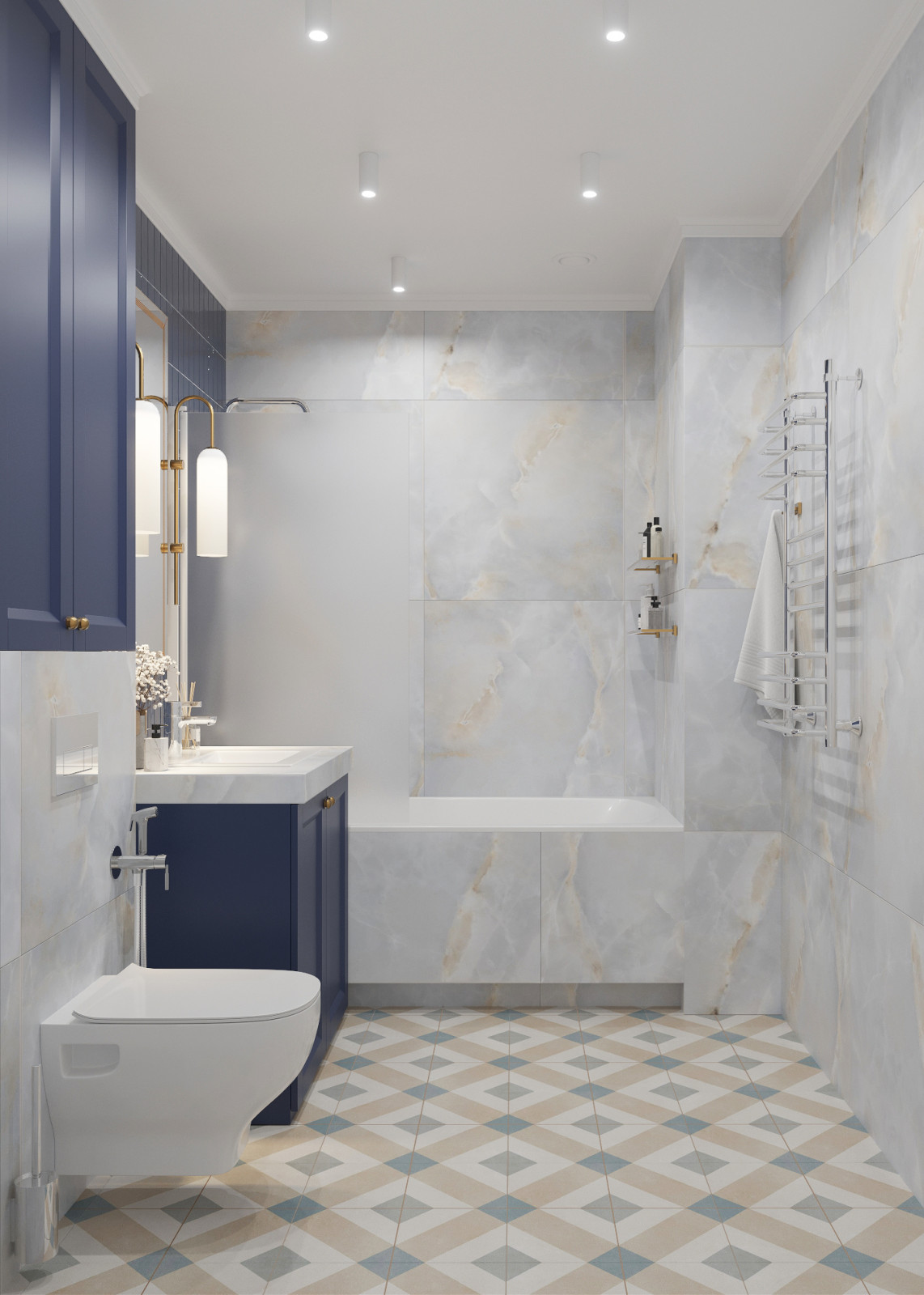 Ванная с стиле неоклассика