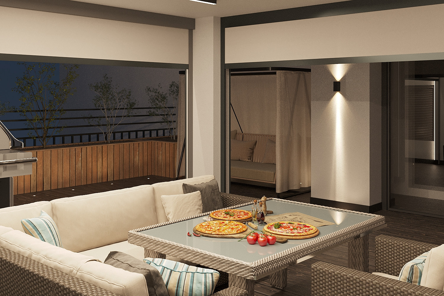 Дизайн интерьера террасы в квартире ЖК "Квартал на Некрасова"