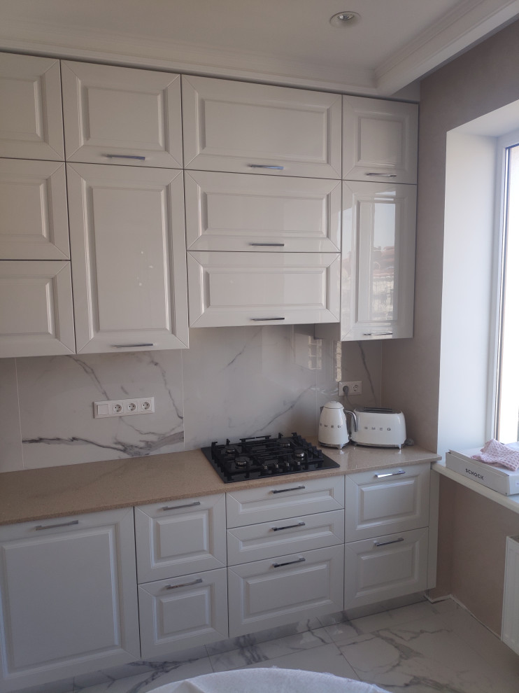 Белоснежка- глянцевая кухня. ЖК Таврический