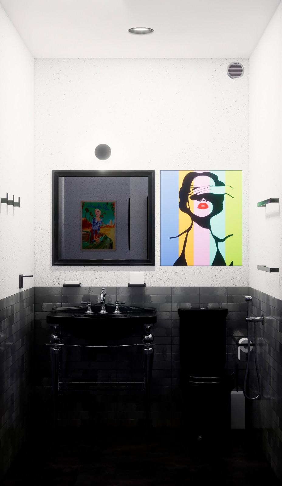 Квартира в Москве в стиле лофт, кухня, холл, санузел, кладовая. 2020 г.