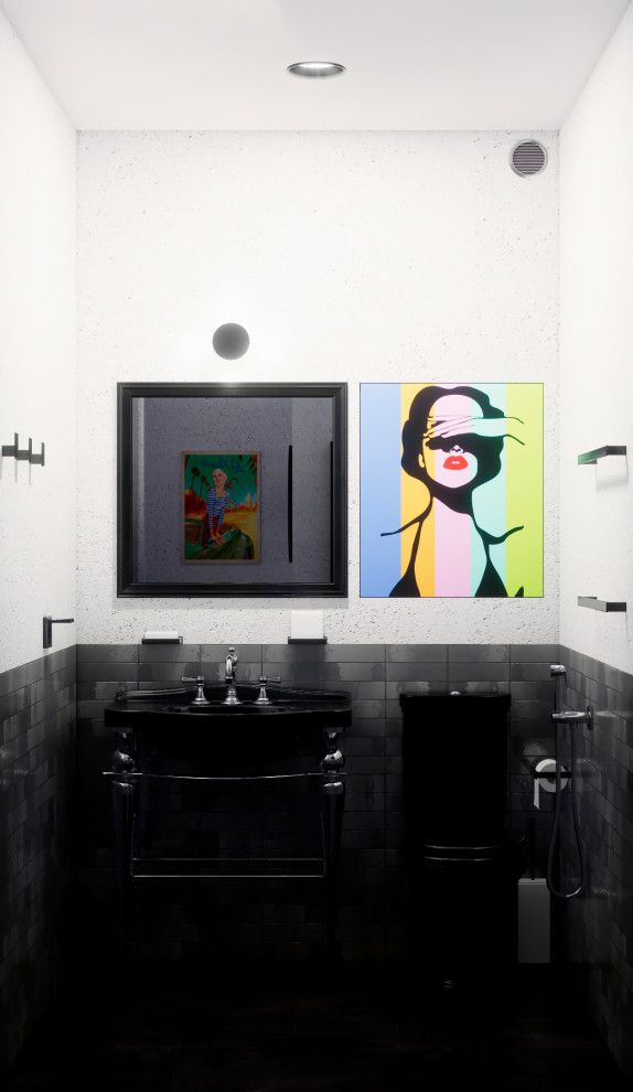 Квартира в Москве в стиле лофт, кухня, холл, санузел, кладовая. 2020 г.