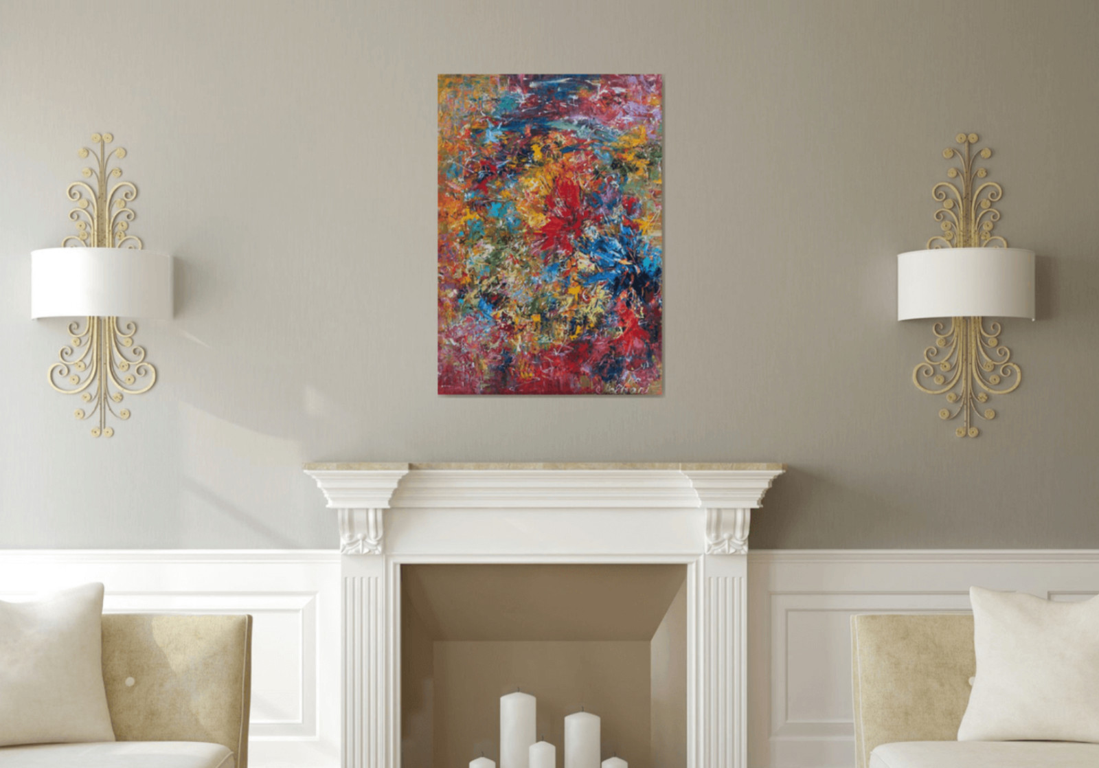 Гостиная - Дизайн интерьера - Картины художницы Дианы Маливани (1)