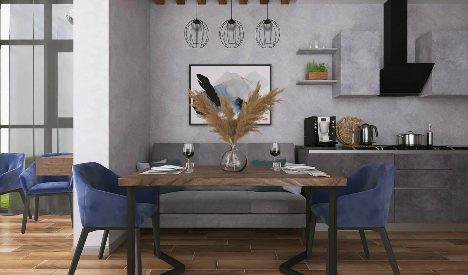 Обложка проекта: Кухня-гостиная для молодой семьи