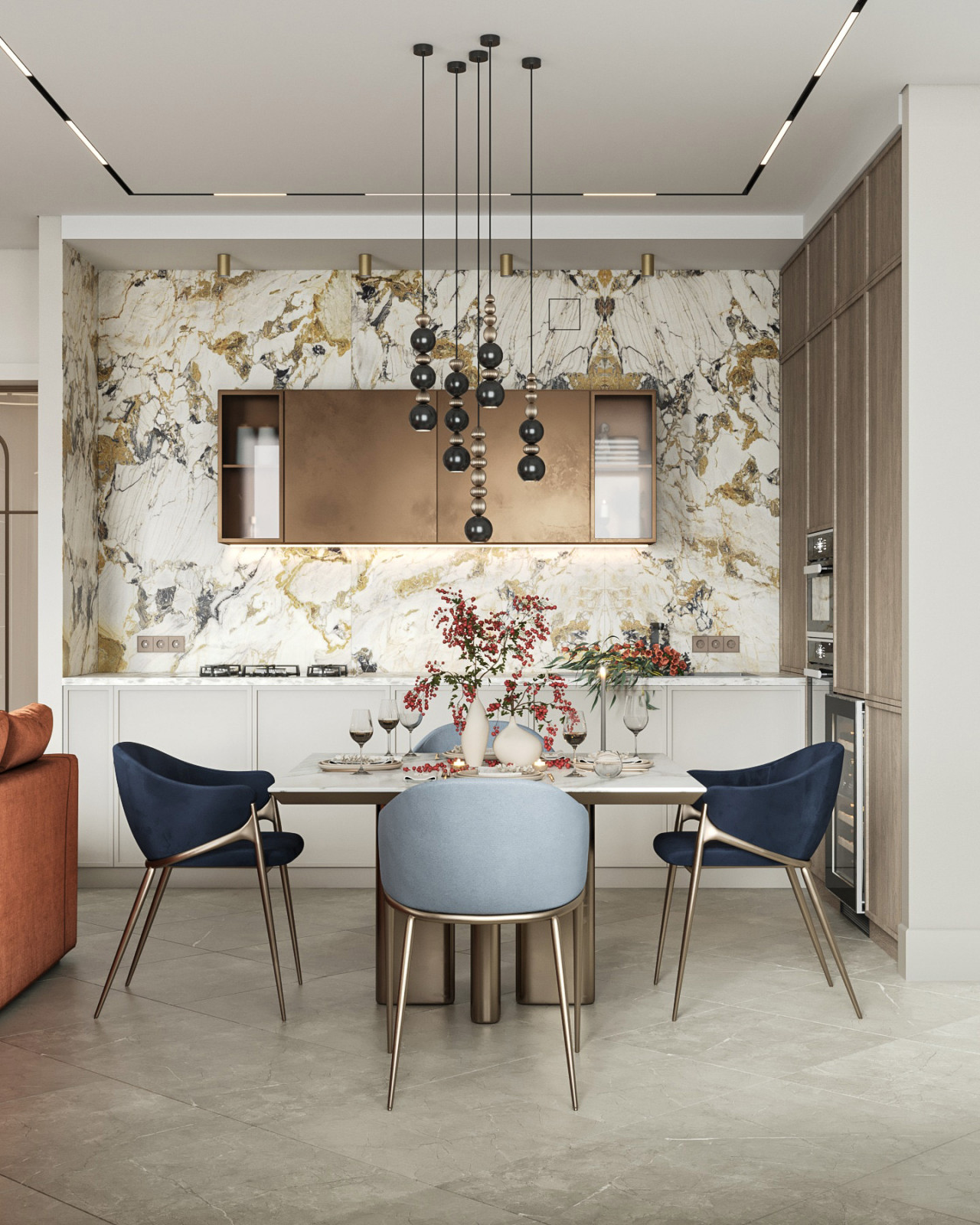 Интерьер трехкомнатной квартиры