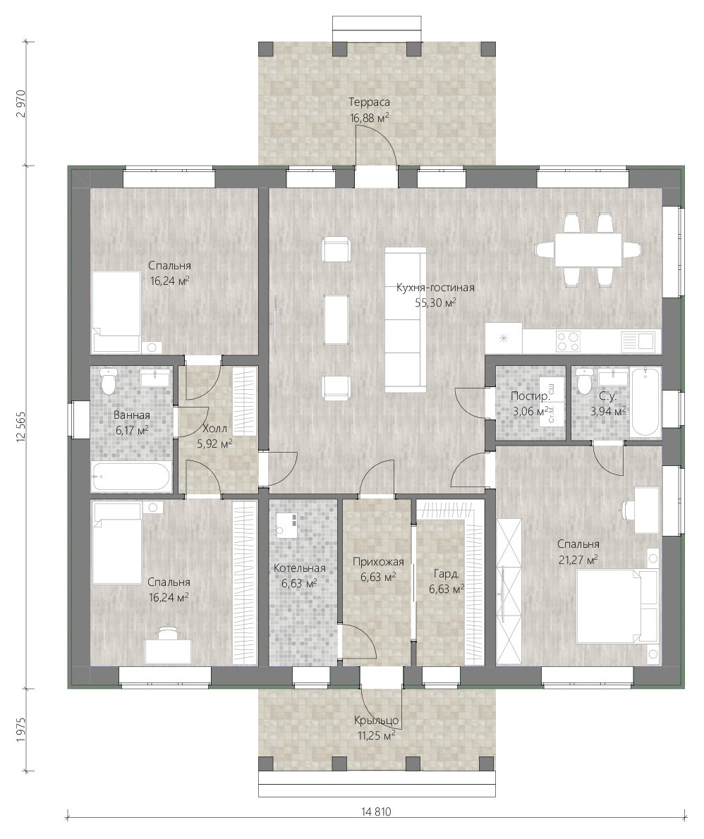 Обложка проекта: Загородный дом КС7-148м