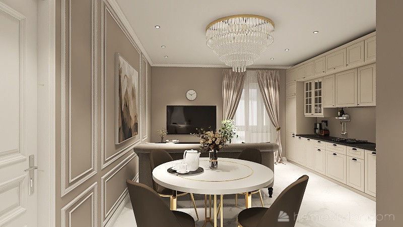 Проект  для молодой семьи в стиле неоклассика