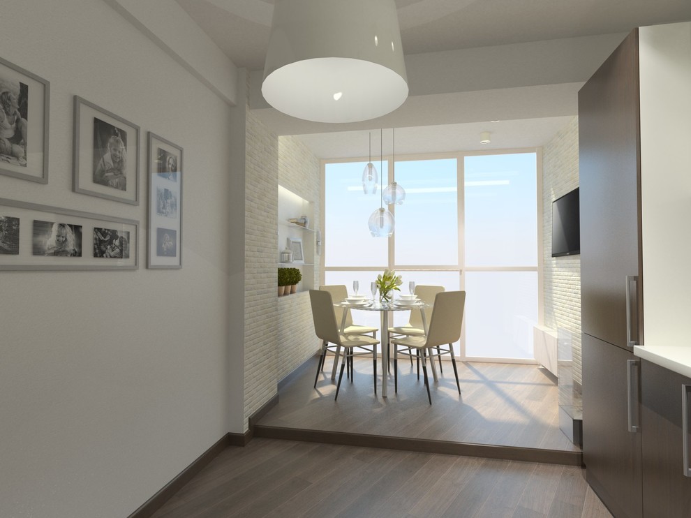 Интерьер кухни, объдиненой с лоджией в ЖК Яблони, г. Красноярск