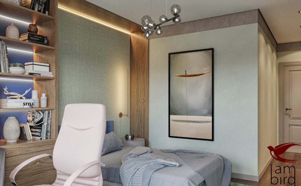 Натуральные оттенки в интерьере квартиры в ЖК "Лефорт" 130 кв.м