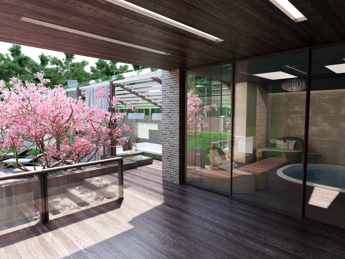 Lounge-терраса  и  SPA  частного дома