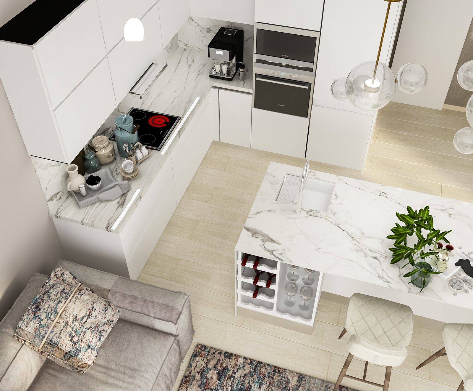 Загородный домик в Испании с террасой  (кухня - гостиная)