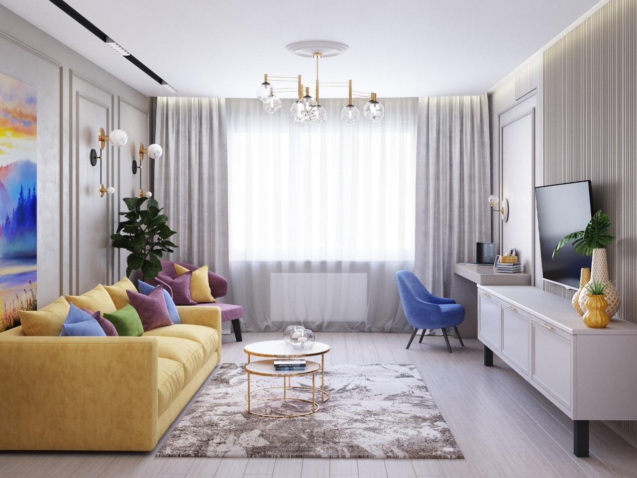 Современная квартира в Москве для молодой девушки