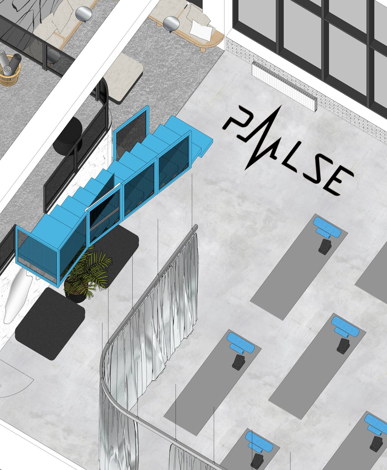 Концепт для студии растяжки Pulse. Омск. 2023