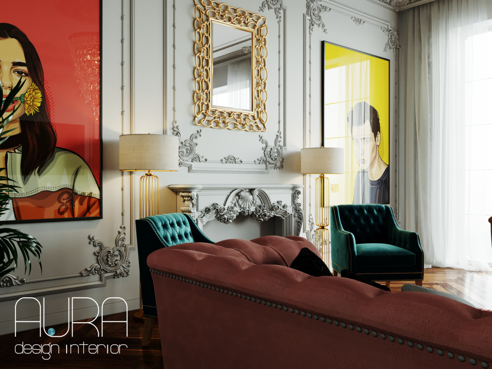 Дизайн гостиной в коттедже на Рублево-Успенском шоссе, г. Москва