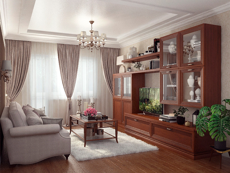 Обложка проекта: зал в классическом стиле