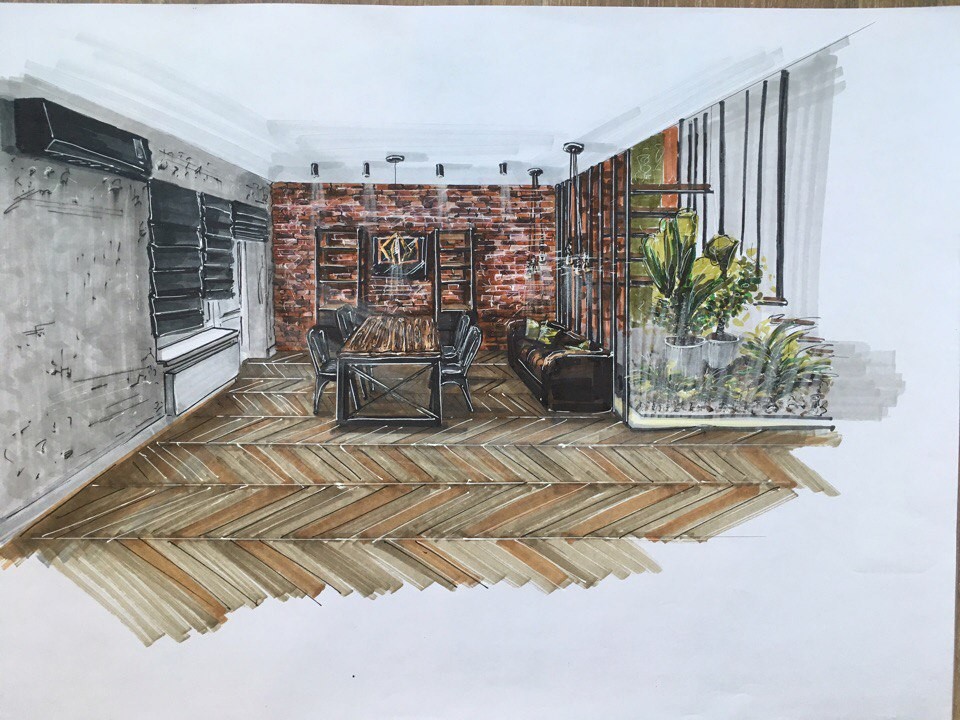 Таун-хаус в стиле лофт