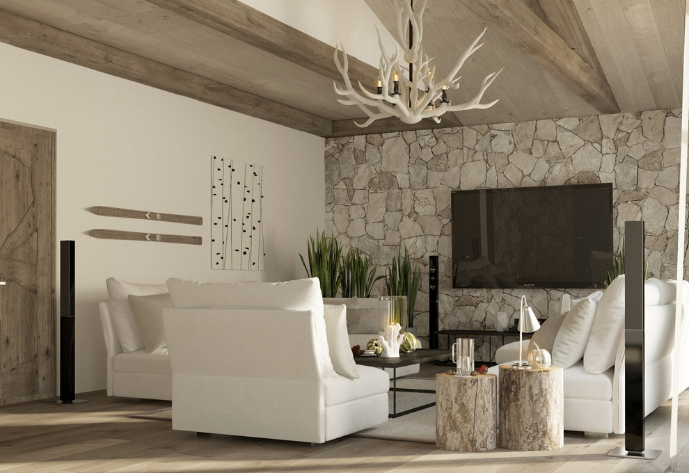 Гостиная в стиле шале