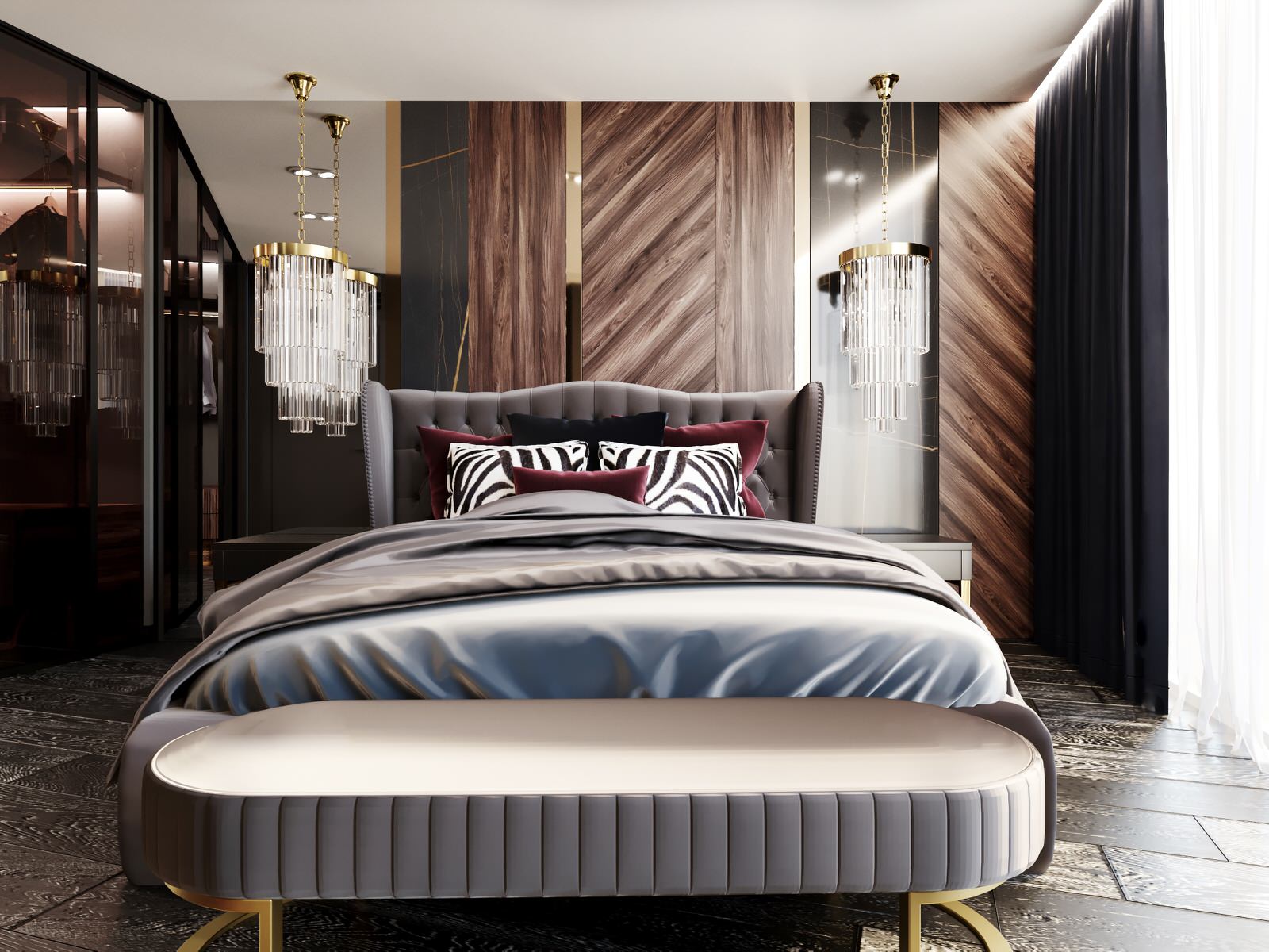 Обложка проекта: Спальня с гардеробной