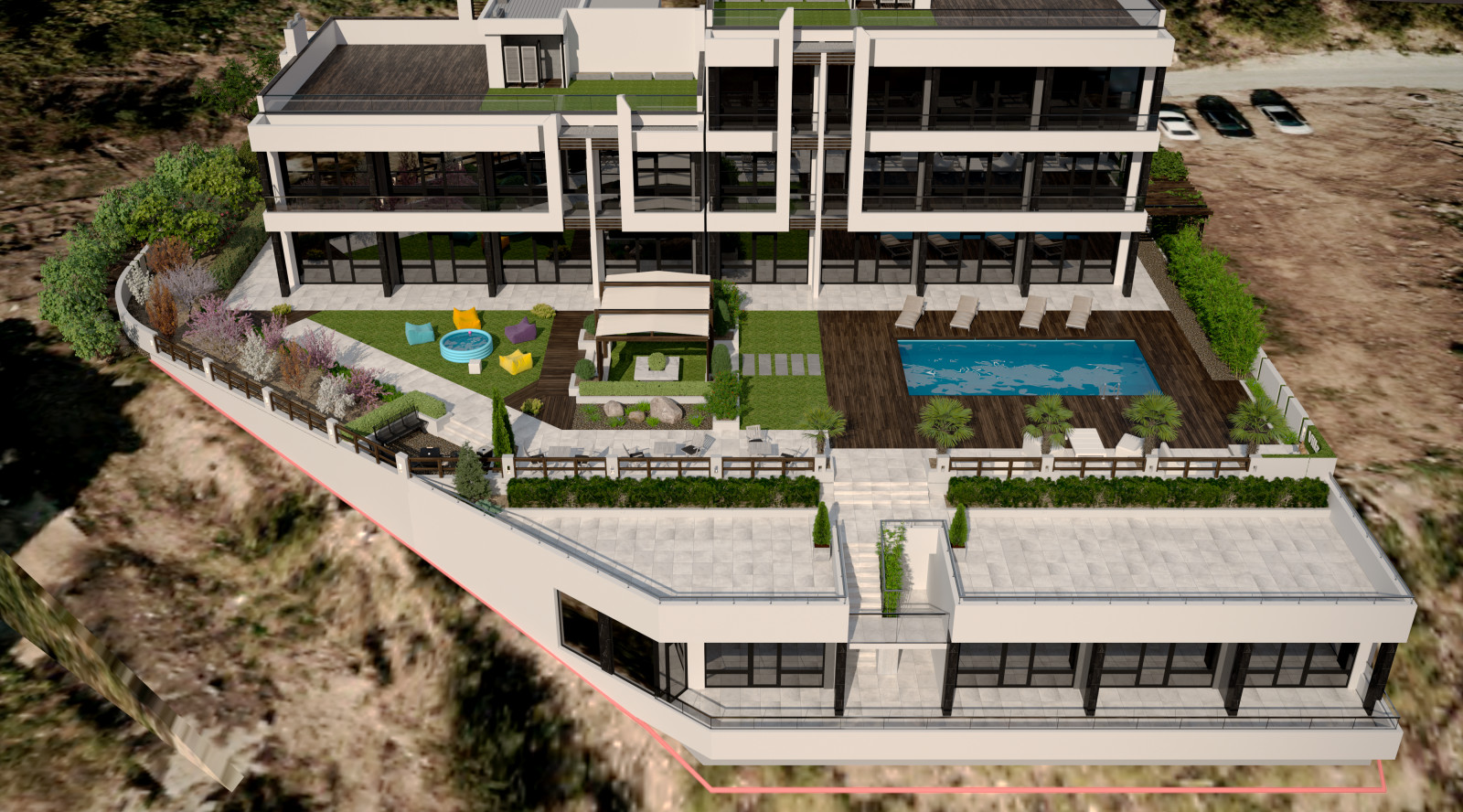 Проект благоустройства территории мини-отеля в Гурзуфе. Ландшафт