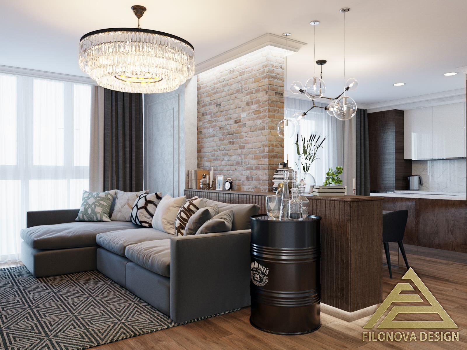 Дизайн-проект 2-х комнатной квартиры жк Панорама