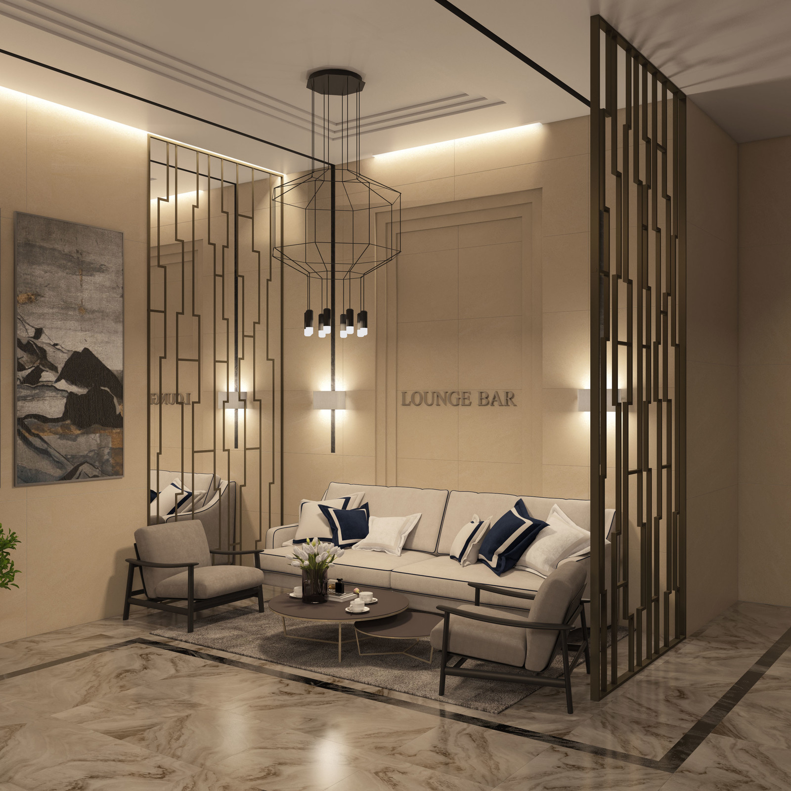 Интерьер холла в ЖК PRIME HOUSE