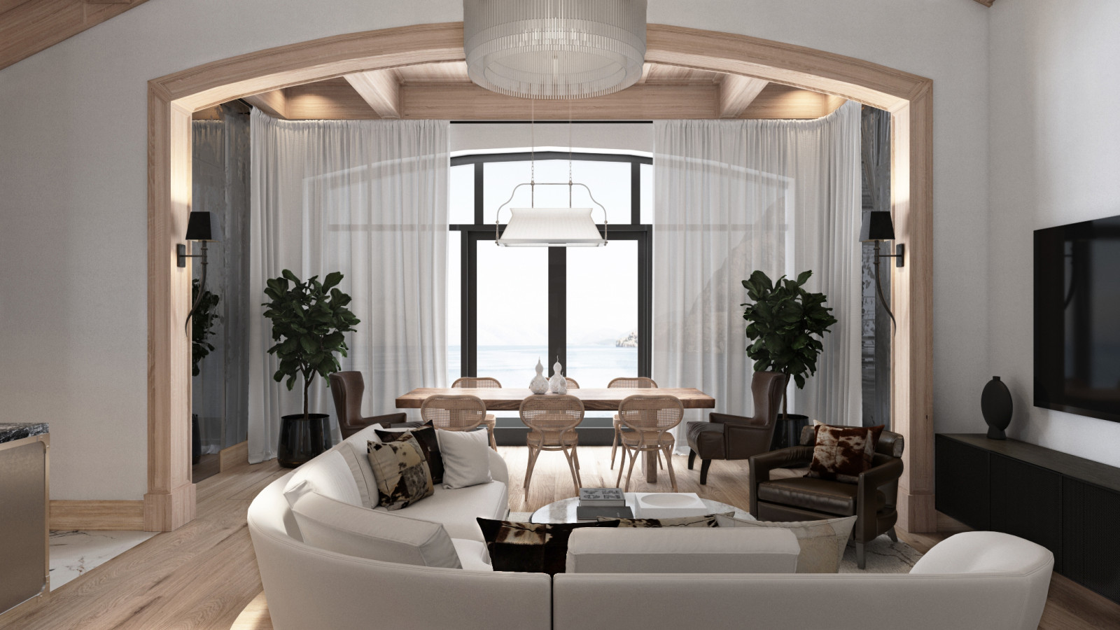 Интерьер курортного коттеджа