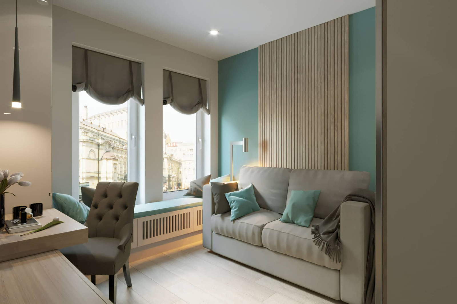 Дизайн и ремонт квартиры в ЖК «Грин Парк» — Бирюзовое настроение