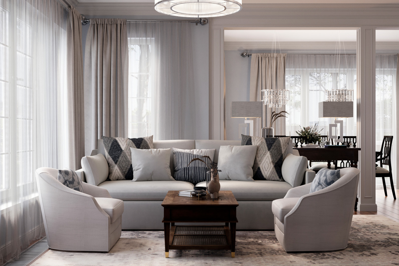 Обложка проекта: Загородный дом в американской классике для звездного клиента