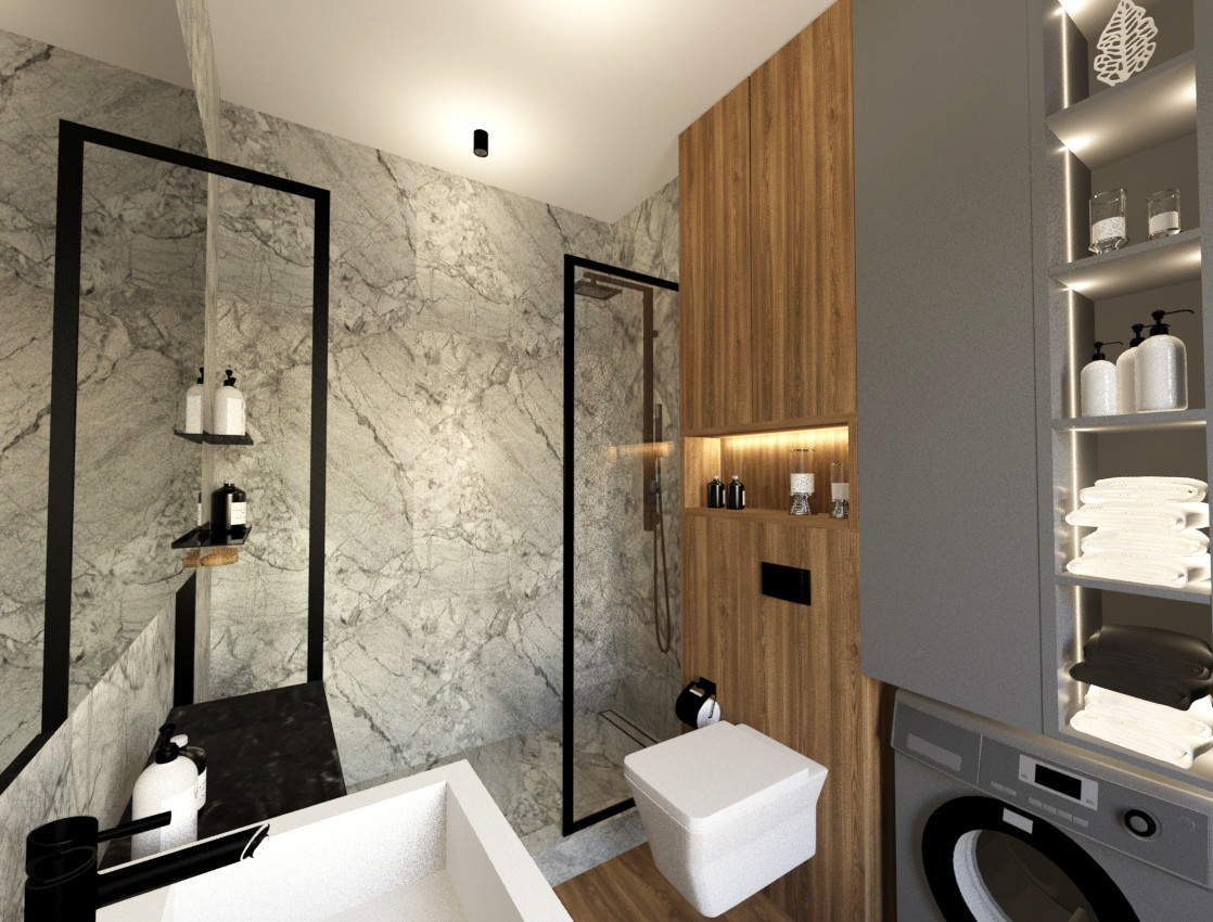 Квартира в современном стиле в ЖК "Селигер сити", санузел