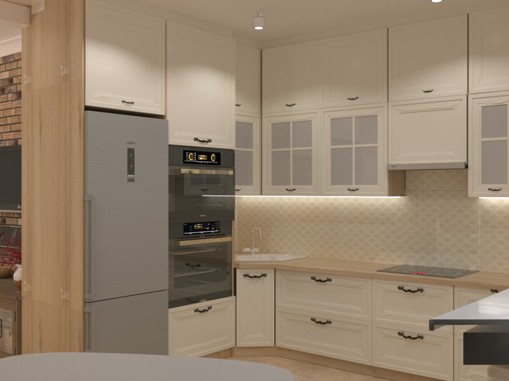 Обложка проекта: Кухня-гостиная сложной конфигурации