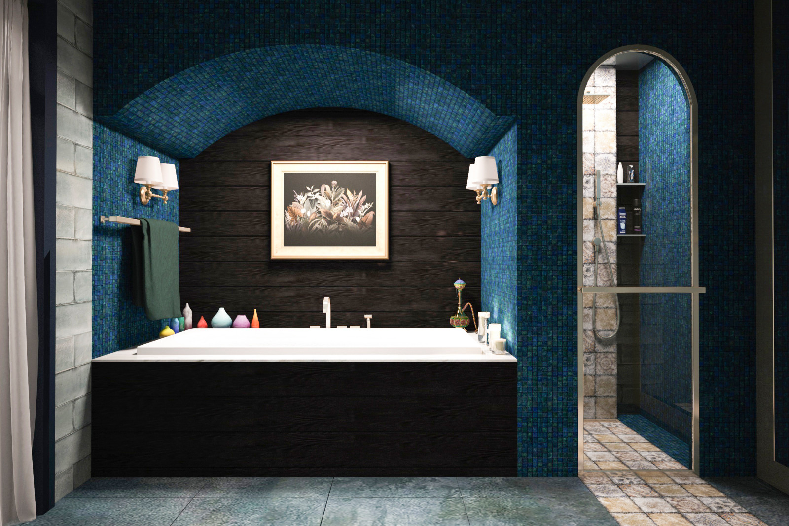 Обложка проекта: Ванная комната в доме с печью