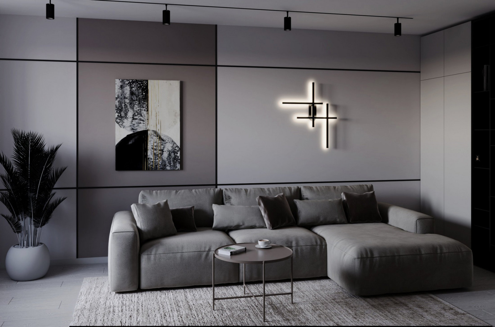 Обложка проекта: Дизайн трехкомнатной квартиры в современном стиле для семьи с ребенком I 90 м2