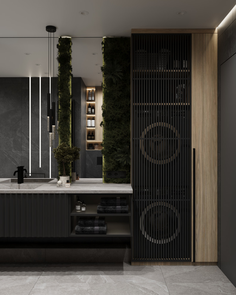 Ванна в темных тонах