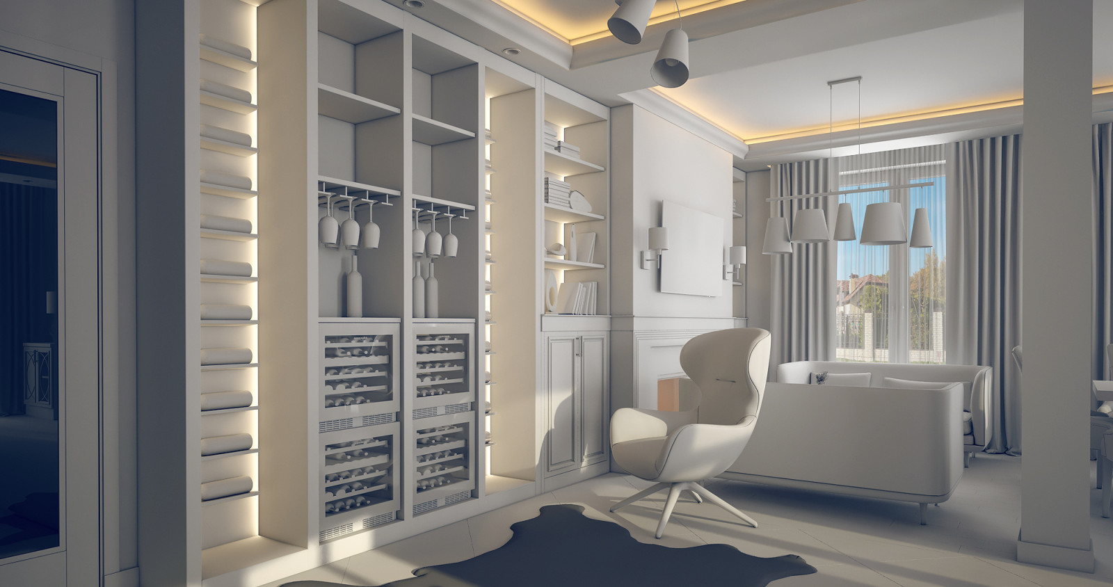 Проект освещения кухни-гостиной