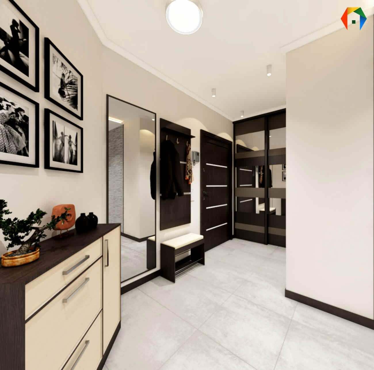 Сколковская. Дизайн-проект 3-комнатной квартиры, с коллажами и визуализацией в О