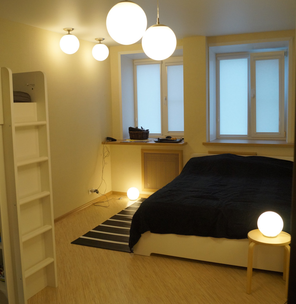 Однокомнатная квартира с кухней-гостиной 6м2 и стиральной машиной на кухне